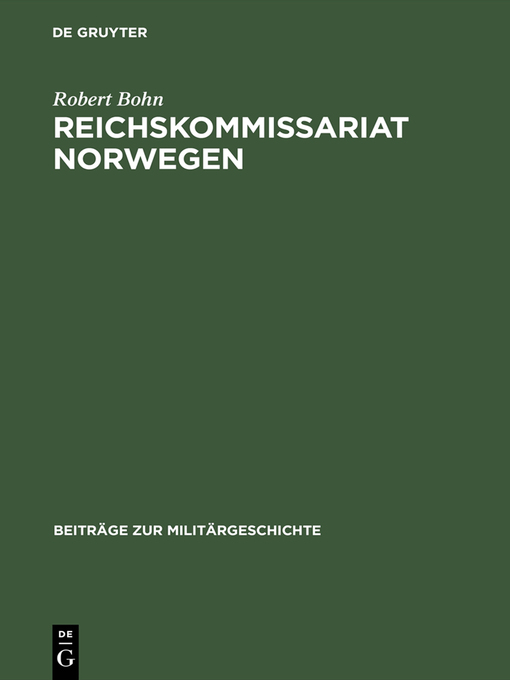 Upplýsingar um Reichskommissariat Norwegen eftir Robert Bohn - Biðlisti